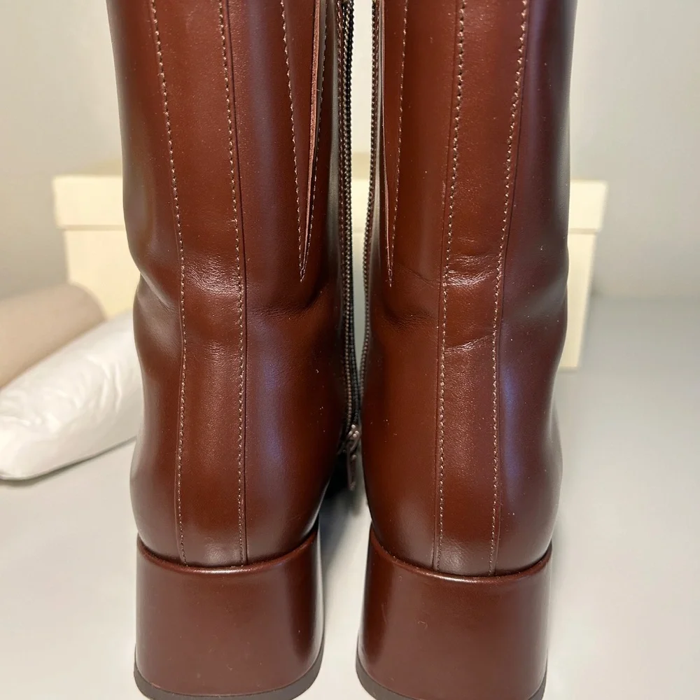 Pre Owned Womens Sezane PAULETTE LOW BOOTS Chocolate size US 7 - Picture 10 of 16
